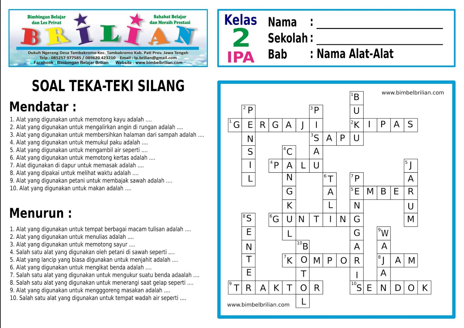Jawaban Tts Hewan Berbadan Lunak Kumpulan Jawaban