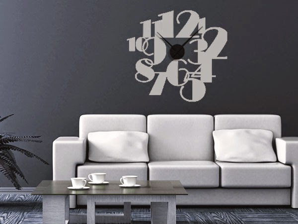 Stylish wall decals as original wall clocks