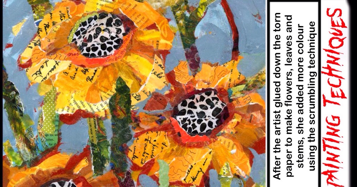 Pretty Flowers - Collage / Mixed Media Artwork inspired by Shelli Walters