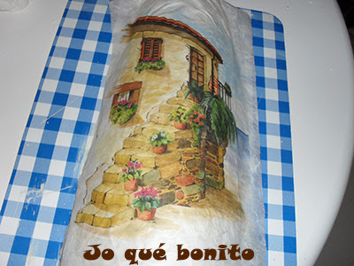 Teja decorada con papel de arroz