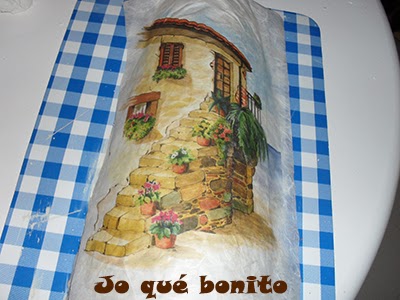 Teja decorada con papel de arroz