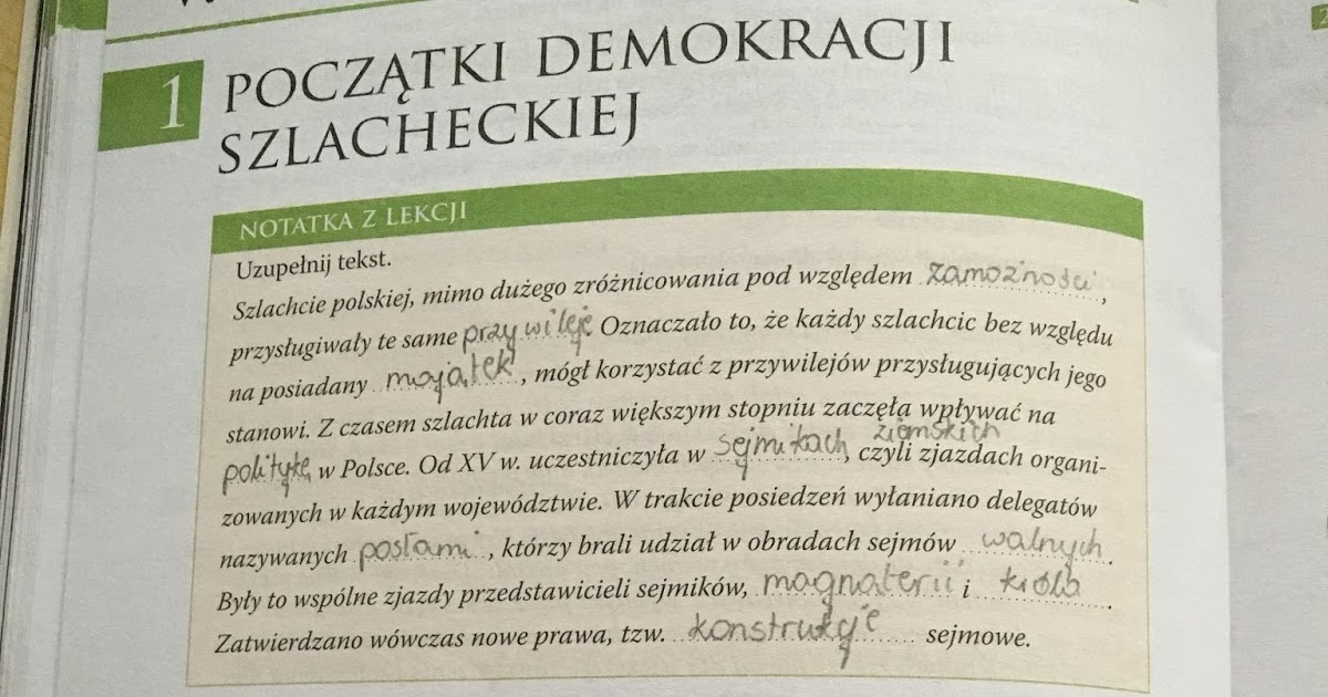 Napisz Jakie Znaczenie Dla Demokracji Szlacheckiej Miała Konstytucja Nihil Novi Rozwiązania ćwiczeń - gimnazjum i technikum: ŚLADAMI PRZESZŁOŚCI 2