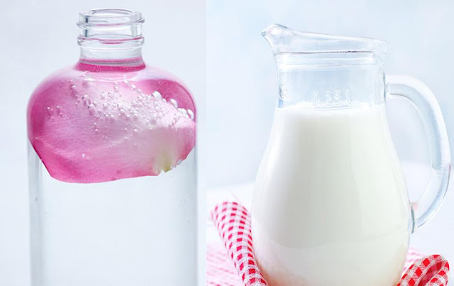 ماسك الحليب وماء الورد لتبييض وشد البشرة وزيادة جمالها 
