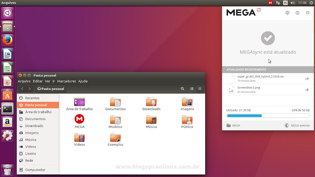 Janela do MEGA Sync aberta após selecionar a opção "Mostrar status" no ícone da barra superior Janela do MEGA Sync aberta após selecionar a opção "Mostrar status" no ícone da barra superior
