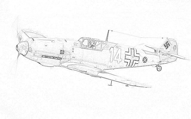 coloring page World War II fighter worldwartwo.filminspector.com