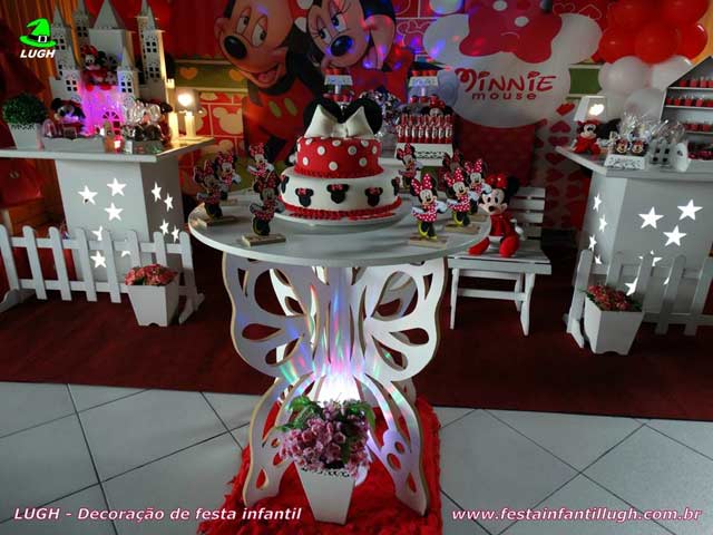 Decoração mesa de aniversário tema da Minnie provençal - Festa temática Decoração mesa de aniversário infantil tema da Minnie provençal - Festa temática