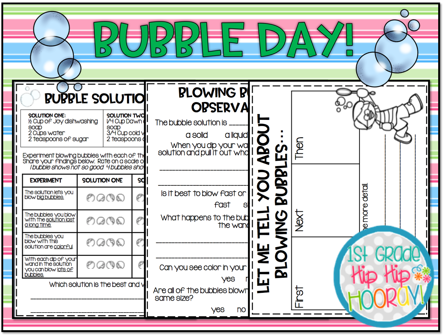 1st Grade Hip Hip Hooray!: Bubble Bubble...Let's Discover!