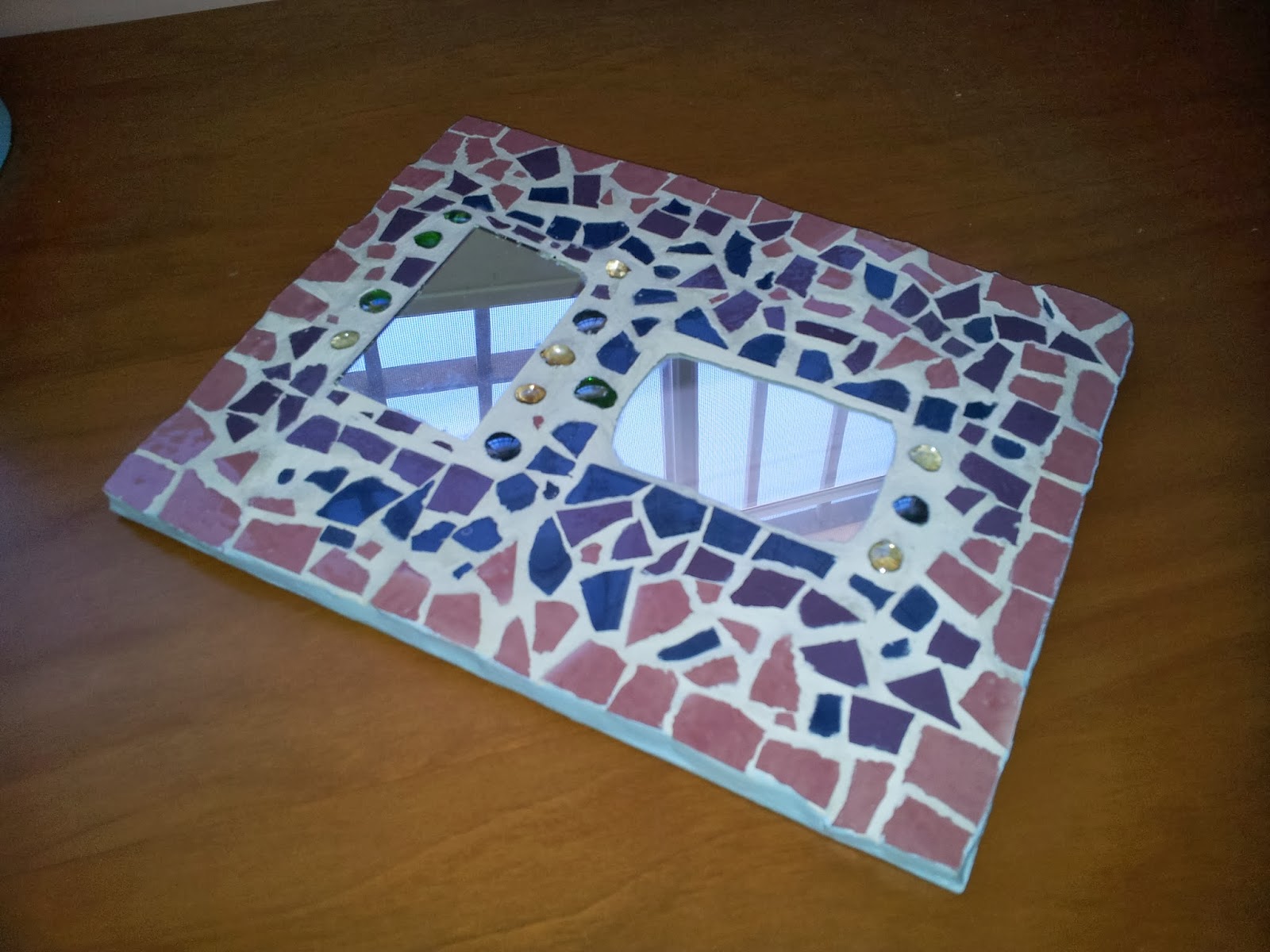 mis abanicos , y trabajos varios: espejos con base de azulejos