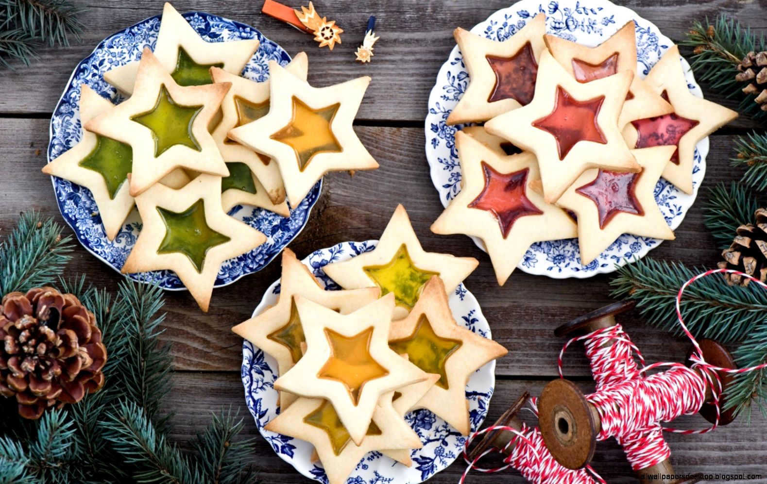 Stars Cookies Pastries Food Dessert Christmas New Year Hd Wallpaper