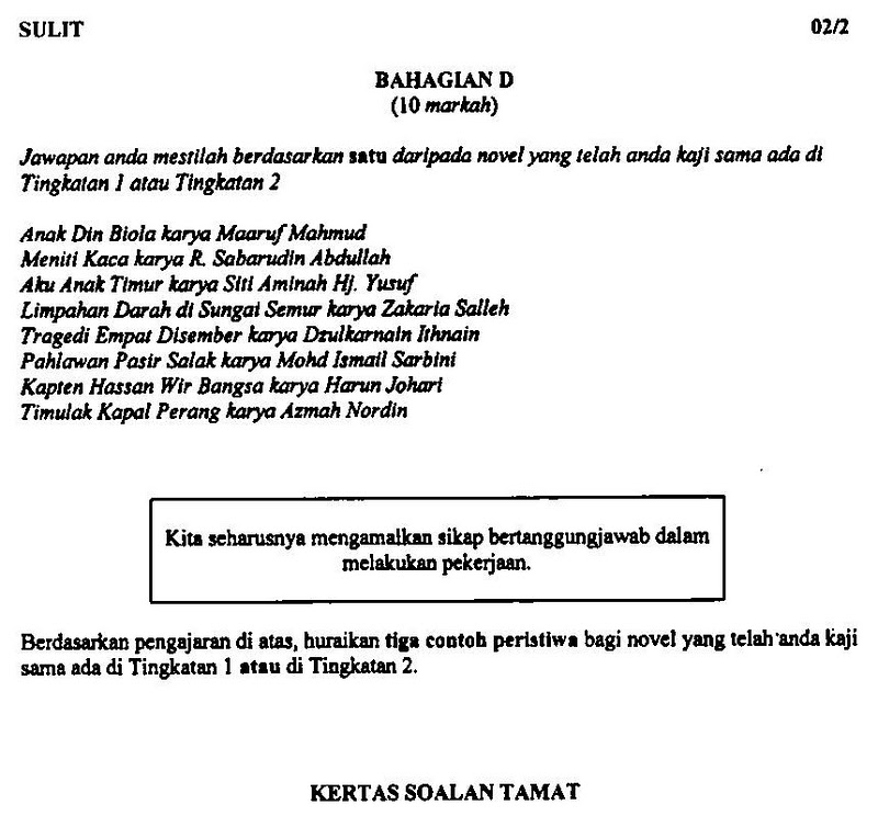 Contoh jawapan soalan percubaan Bahasa Melayu kertas 2 ...
