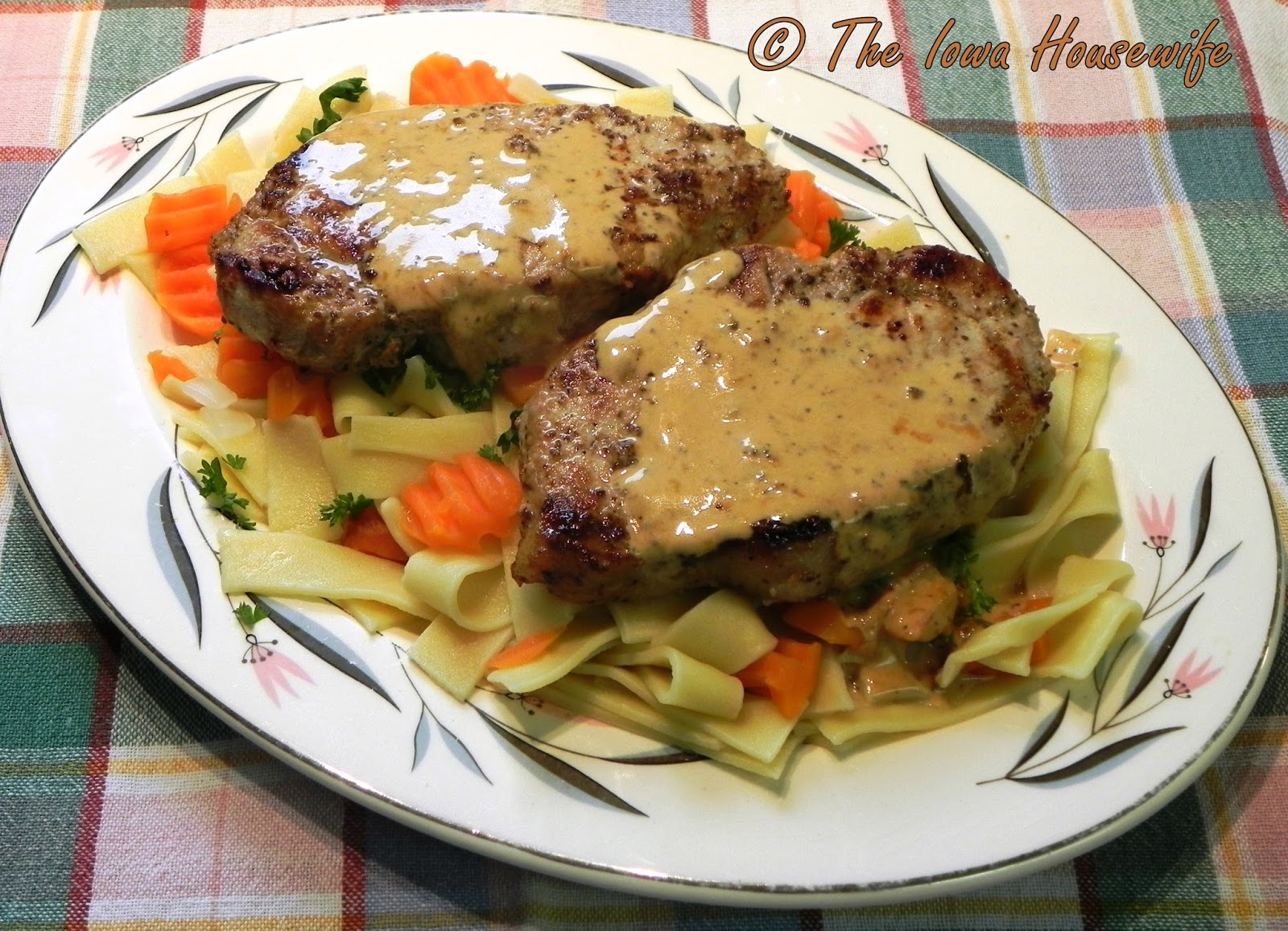 The Iowa Housewife Mustard Cream Pork Chops (Gluten free)