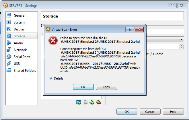 Error already exists