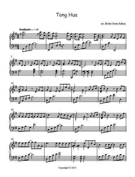 Tong Hua Guang Liang Piano Sheet Music Best Music Sheet