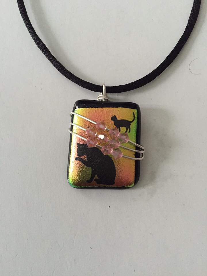 Naomi's Designs Handmade Wire Jewelry Handmade fused dichroic glass