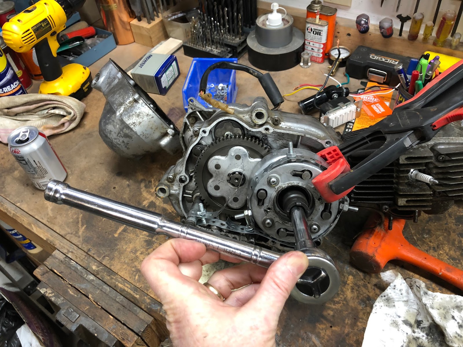 Making a Very Low Cost Clutch Holding Tool for your Honda CT90