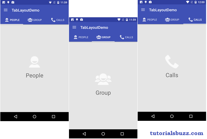 TutorialsBuzz: Android Material Design TabLayout With Icon