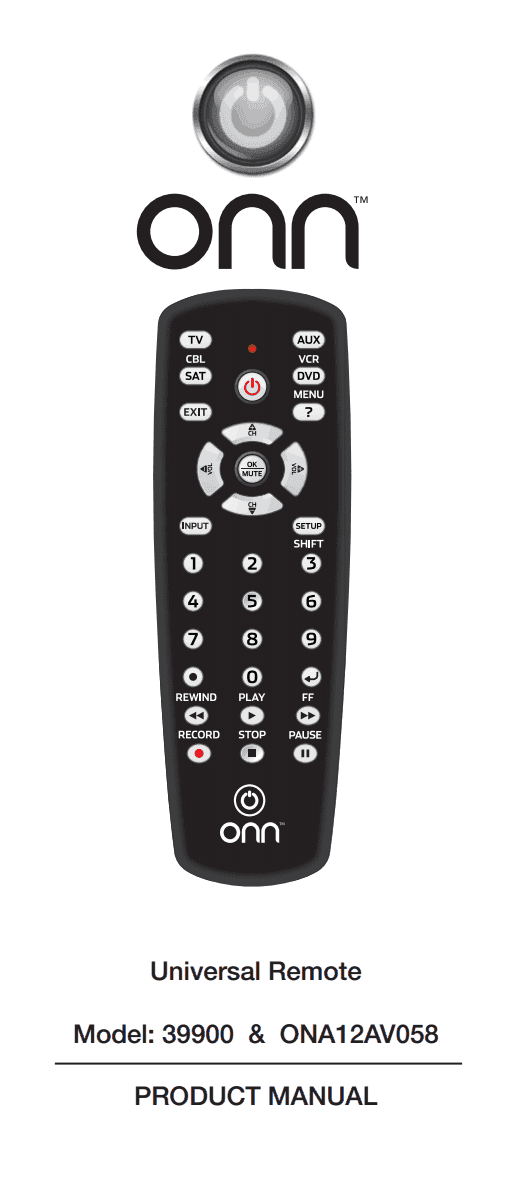 Onn R113663 6 Device Universal Remote Manual