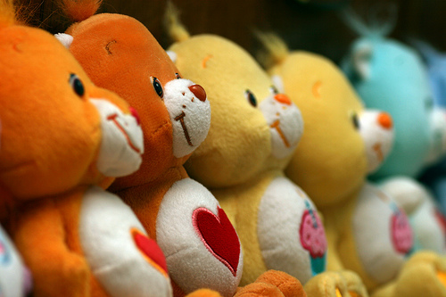 Image: Care Bears line up, by John Trainor on Flickr