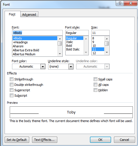 My Creative Stream: Microsoft Word script formatting