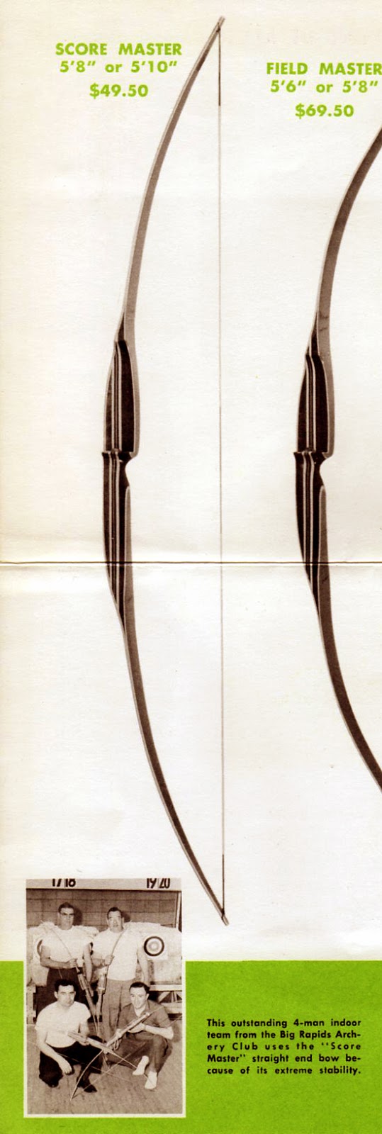 VINTAGE SHAKESPEARE / ROOT ARCHERY Root Score Master Longbow