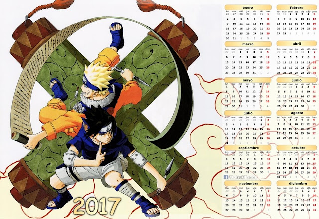 Calendario 2017 Naruto