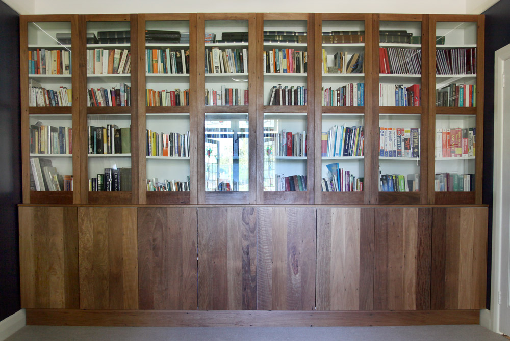 Pinkerton September 2008 When Looking To Install Some Custom Shelving In Their Home Office They Requested Solid Timber Bookshelves Made From The Salvaged Original Floorboards