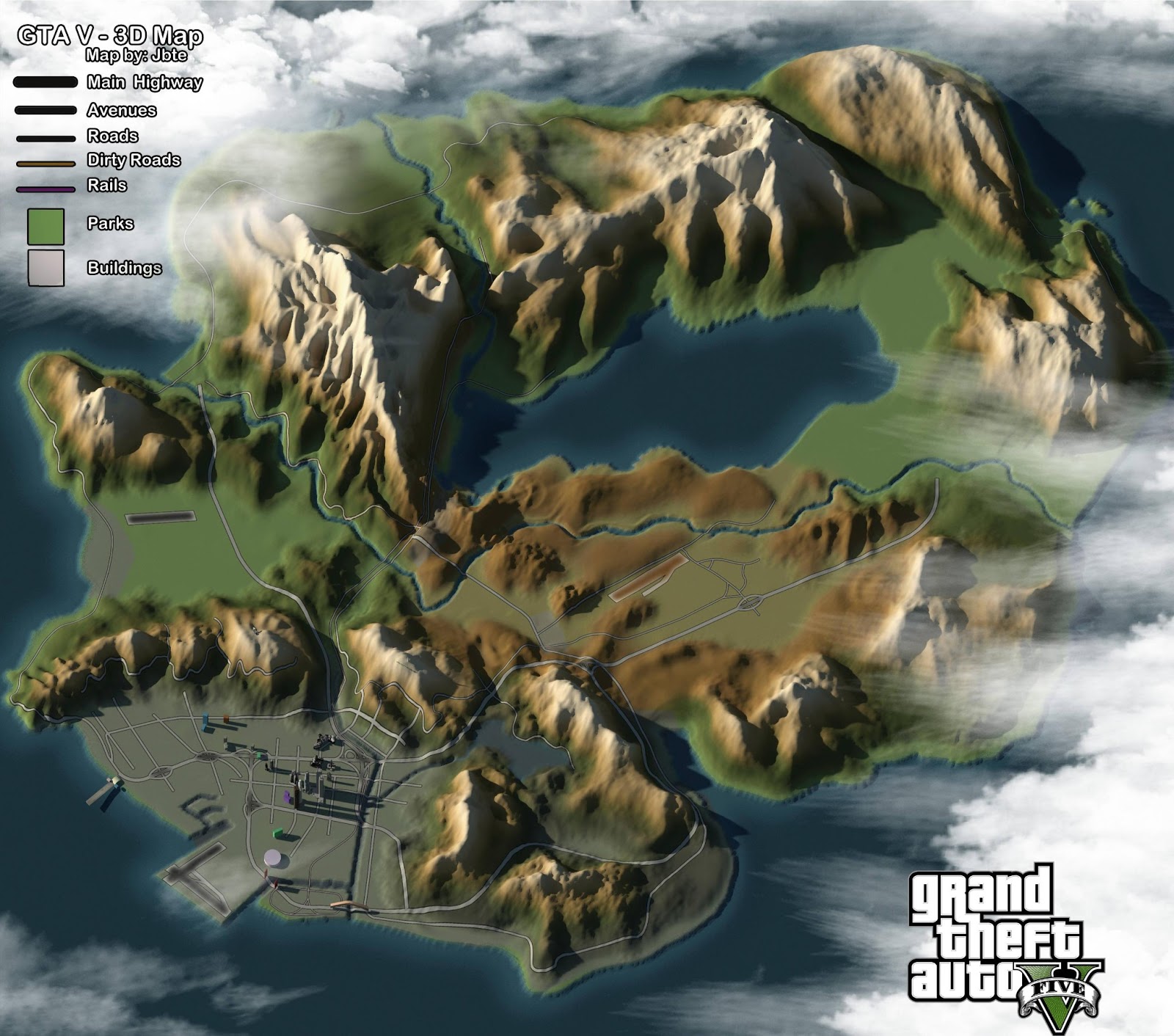 Invierte 400 horas en hacer este increíble mapa 3D de GTA 5