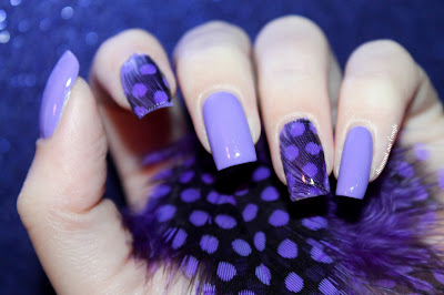 Purple Feather Nail Art