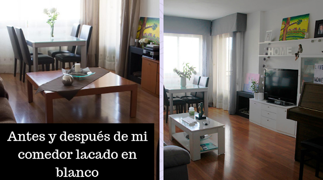 Antes y después de mi comedor lacado en blanco