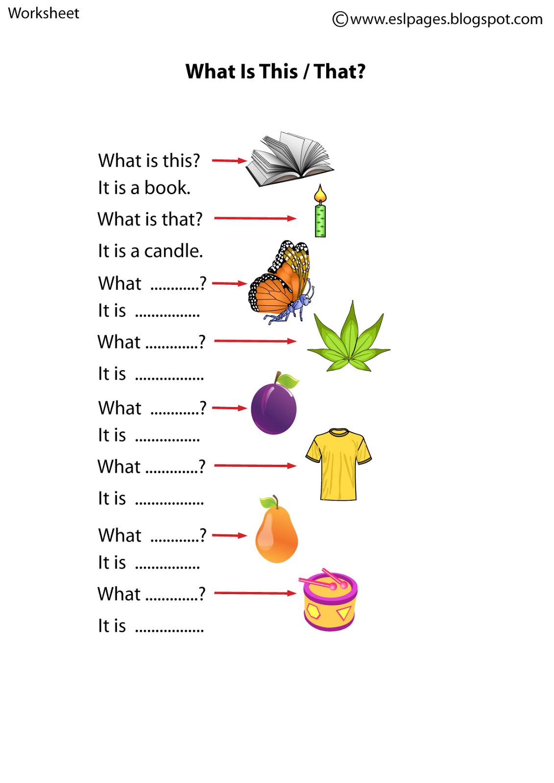 Esl Pages: This/That/These/Those Worksheets
