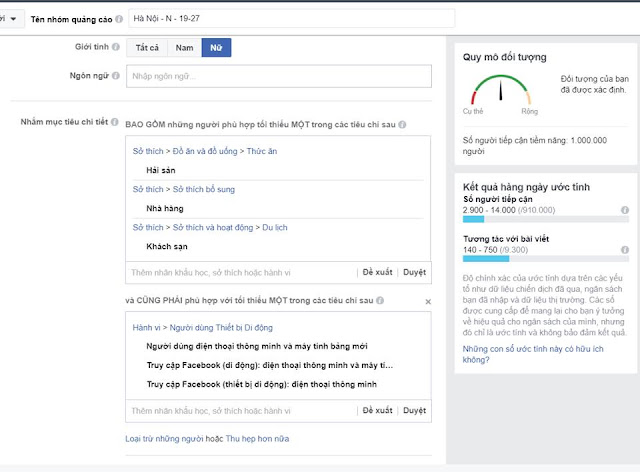 Nhóm Target Facebook ads hiệu quả - target hai san tam trung - target hải sản tầm trung