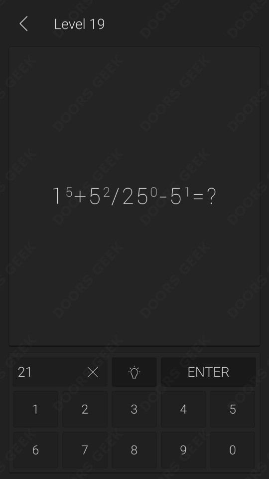Math Level 19 Solution ~ Doors Geek