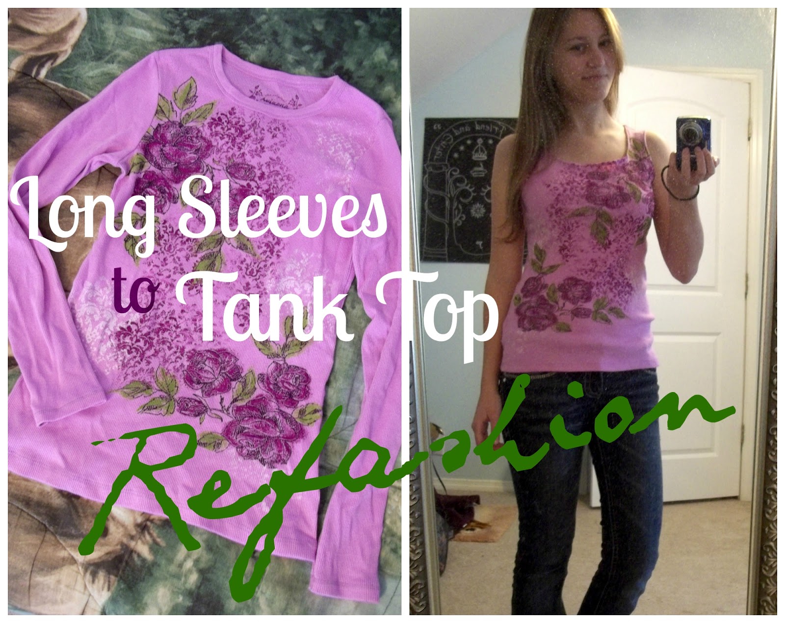 The Adventures of An Elven Princess: Long Sleeves to Tank Top Refashion
