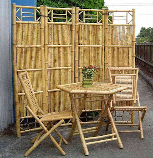 meja kursi bambu sederhana