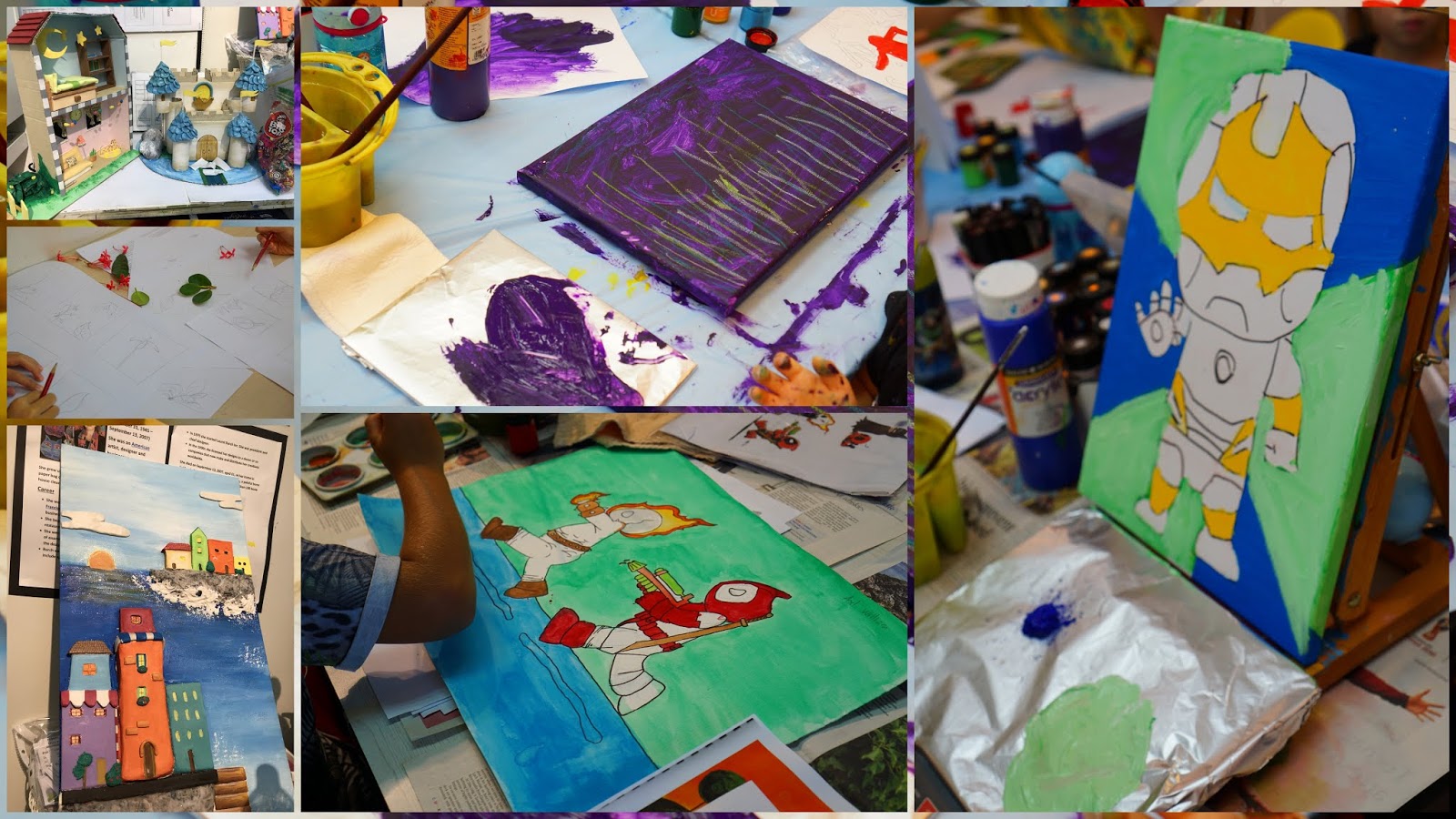 Mum's calling Little Artists Art Studio Cartoon Illustration Fun