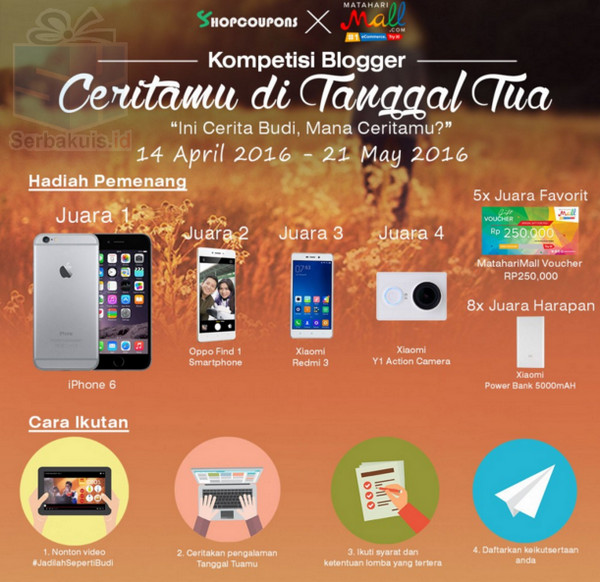 Kompetisi Blogger Ceritamu di Tanggal Tua "Ini Cerita Budi, Mana Ceritamu?" Kompetisi Blogger Ceritamu di Tanggal Tua "Ini Cerita Budi, Mana Ceritamu?"