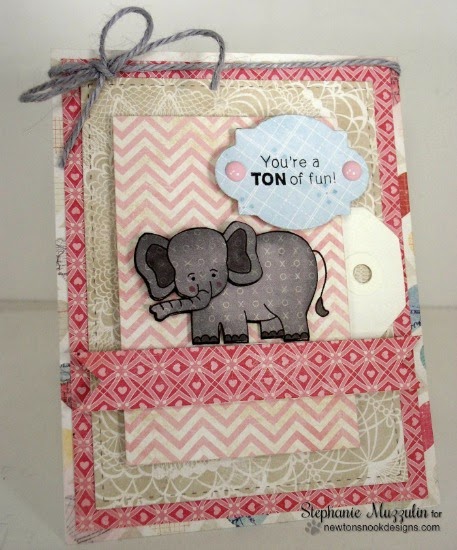Ton of Fun Elephant Valentine Card by Stephanie Muzzulin | Newton's Nook Designs | Wild about Zoo Stamp Set
