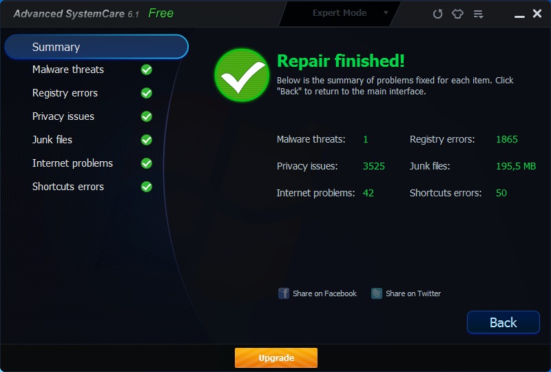 Iobit advanced systemcare 6. программа для очистки реестра. программа care. топ 20 оптимизаций ос. антивирус advanced.