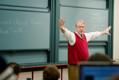 Backman contriving his parallel history before students Clifford Backman