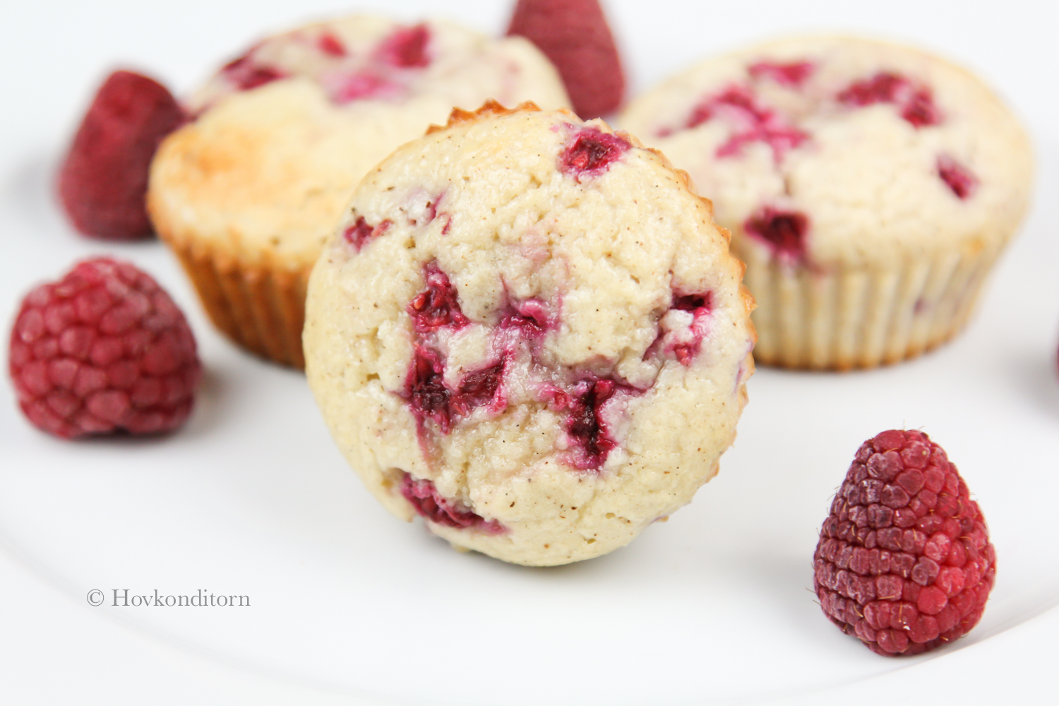 Hovkonditorn Raspberry Vanilla White Chocolate Protein Muffins