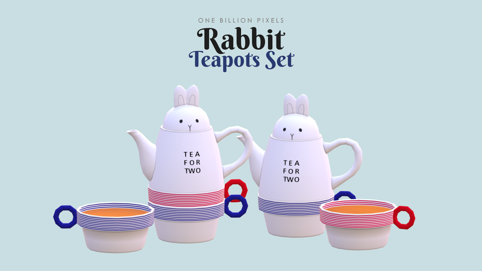 Rabbit Teapots Set (The Sims 4) - One Billion Pixels