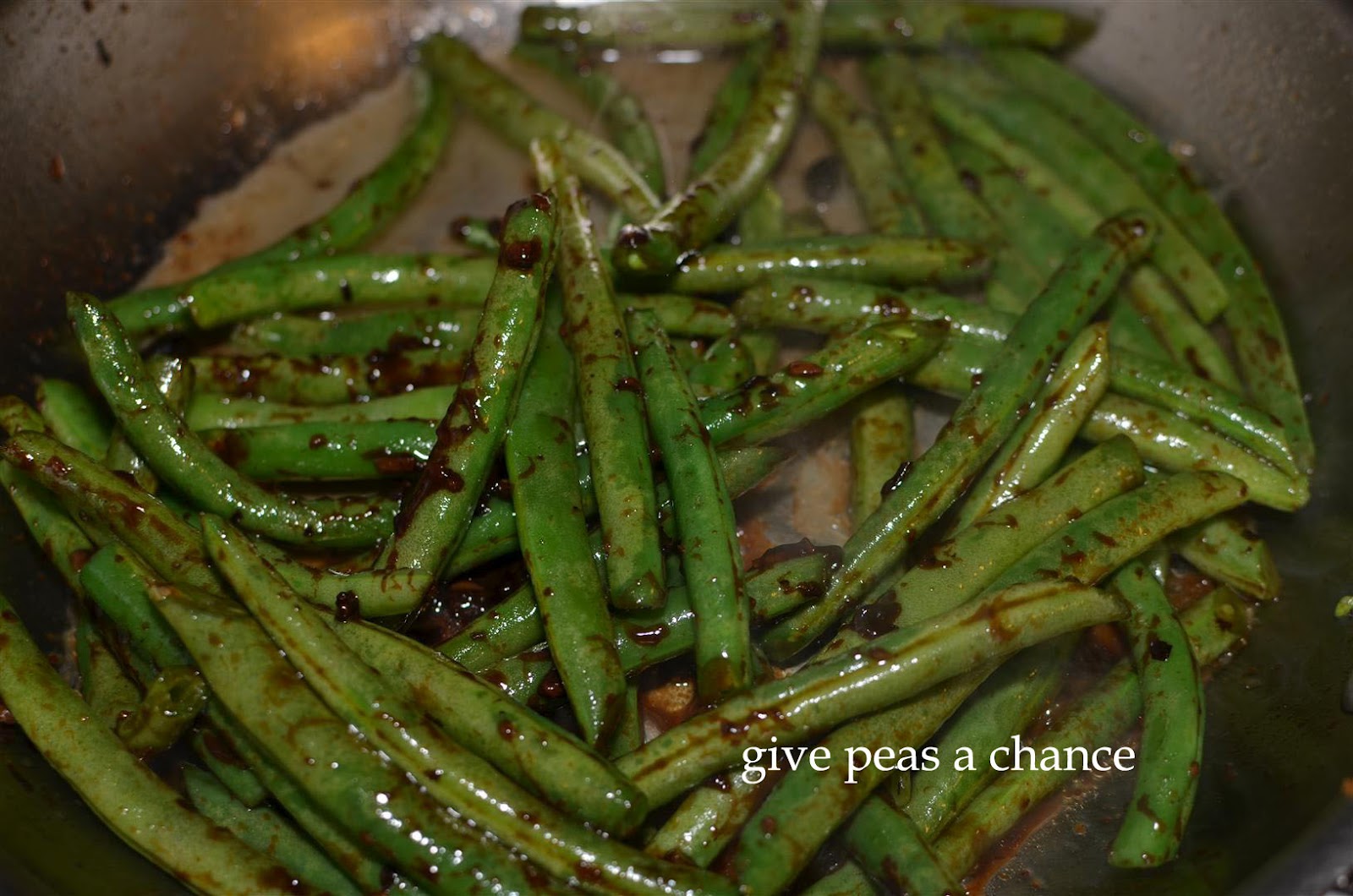 Give Peas a Chance Spicy Black Bean, Garlic and Green Bean Stirfry