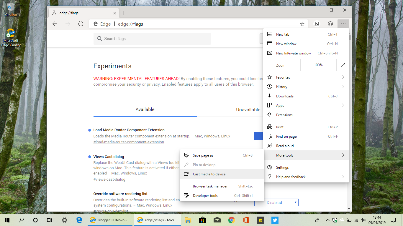 Edge Chromiumbased supporta Chromecast