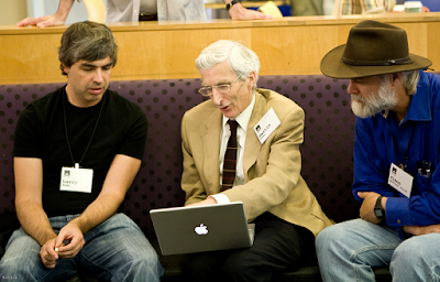 Google CEO Larry Page and Martin John Rees, Baron Rees of Ludlow