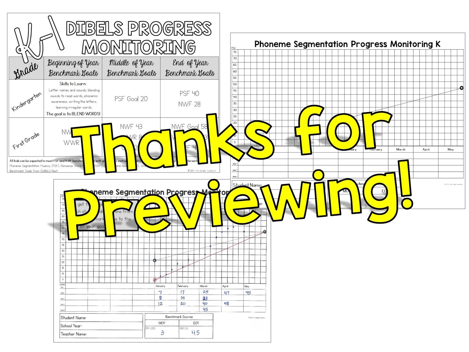 The Simple Teachers K1 Dibels Progress Monitoring
