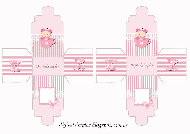 Caja con Forma de Biberón o Pacha con Bebé Niña en Rosa para Imprimir Gratis. Caja con Forma de Biberón o Pacha con Bebé Niña en Rosa para Imprimir Gratis.