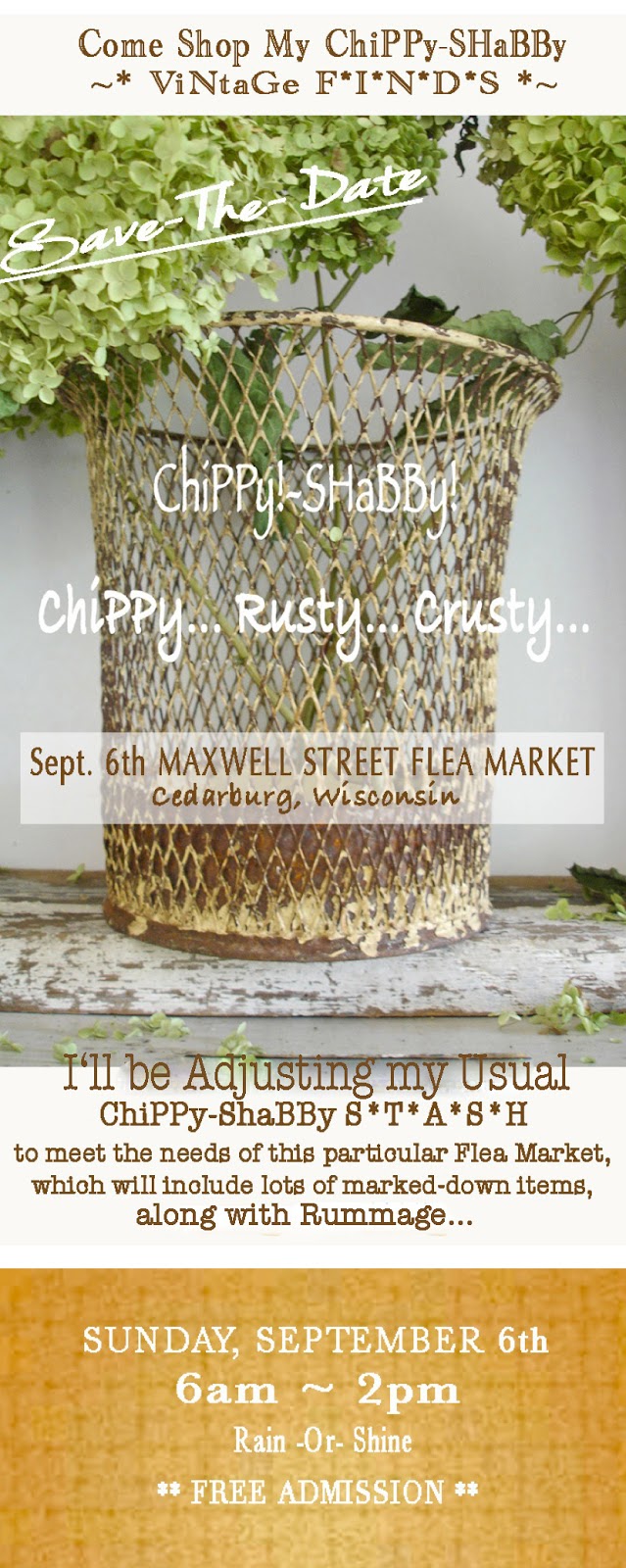 ChiPPy! SHaBBy! SaVeTheDate CEDARBURG, WI Flea Market...