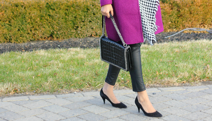 Zara Croc leather chain purse, quilted leather chain purse, Zara handbag