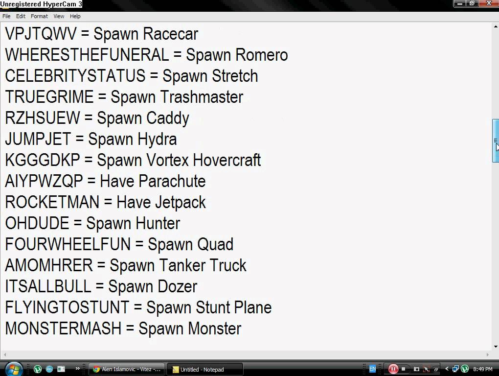 Gta san andreas cheats xbox 360 jetpack  nimfala