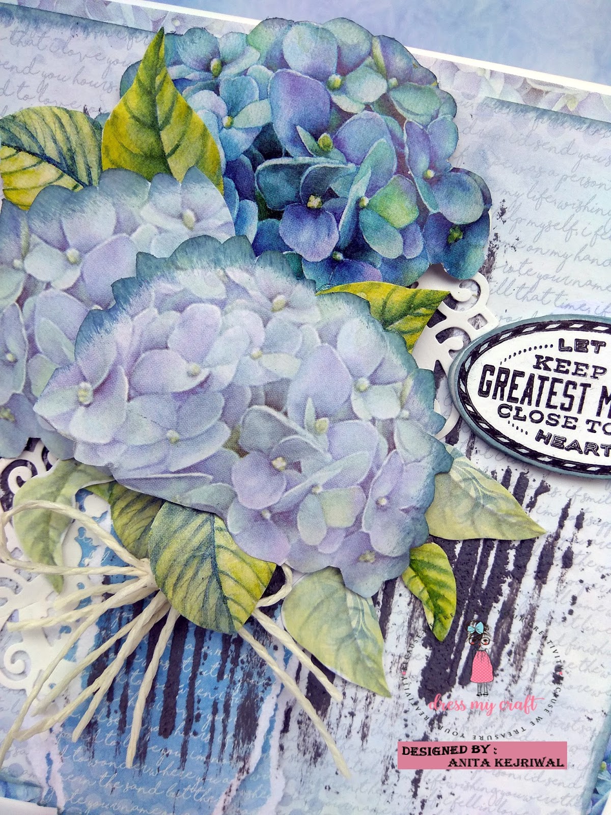 Dress My Craft ELEGANT CARDS WITH 6X6 HYDRANGEA LAWNS PAPER